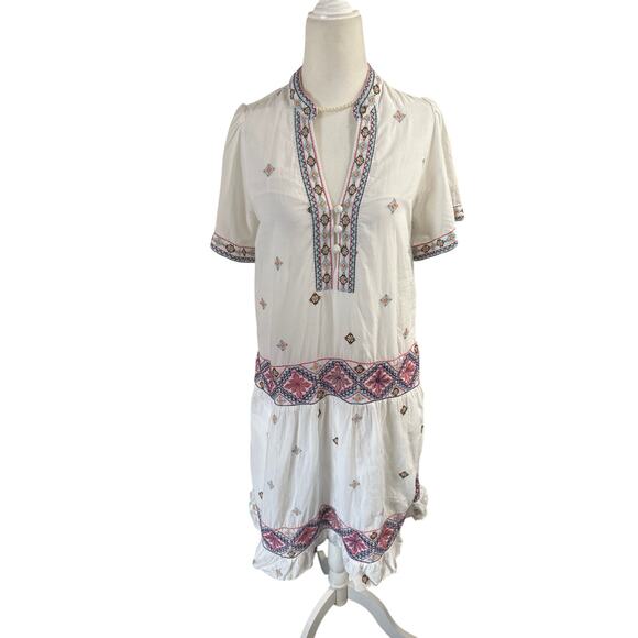Sundance White Embroidered Dress (Size Small) - Picture 1 of 7